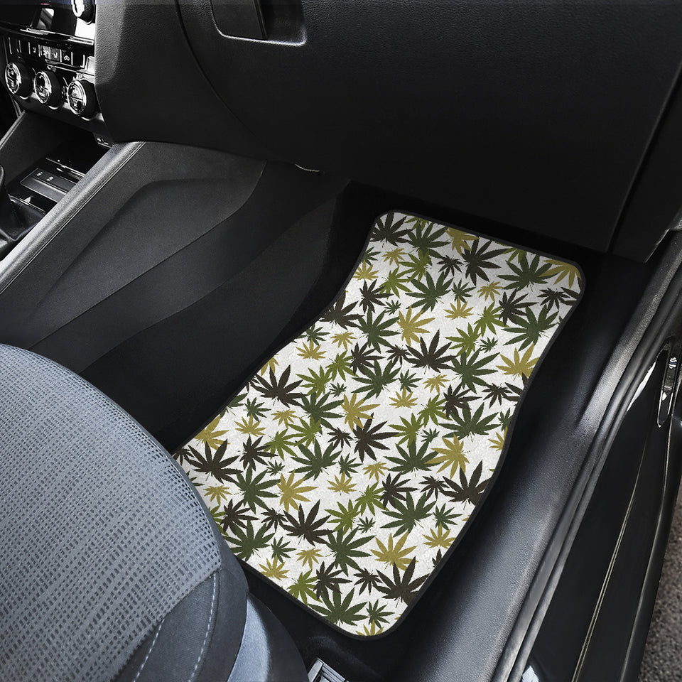 Canabis Marijuana Weed Pattern Print Design 05 Front Car Mats