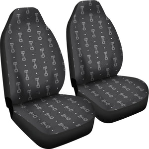 Engine Piston Black Background Pattern Print Design 02 Universal Fit Car Seat Covers