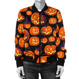 Halloween Pumpkin Pattern Women'S Bomber Jacket