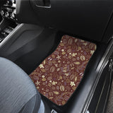 Coffee Bean Flower Pattern Front Car Mats