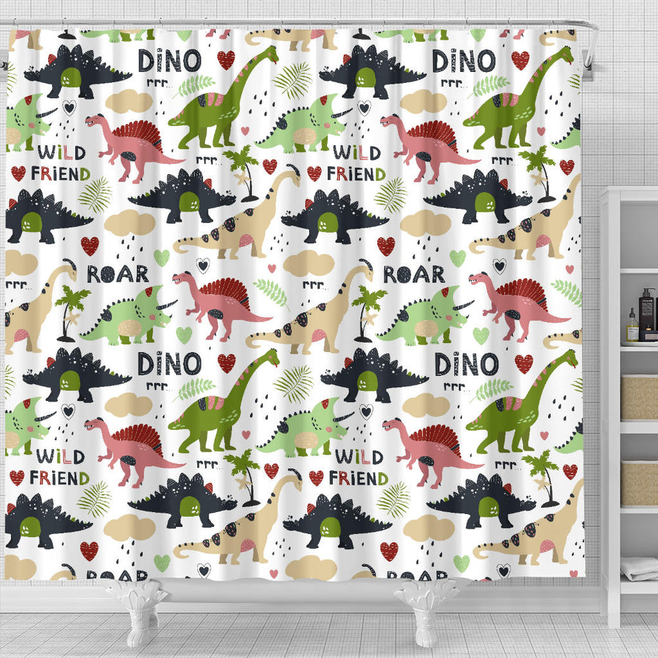 Cute Dinosaurs Pattern Shower Curtain Fulfilled In US