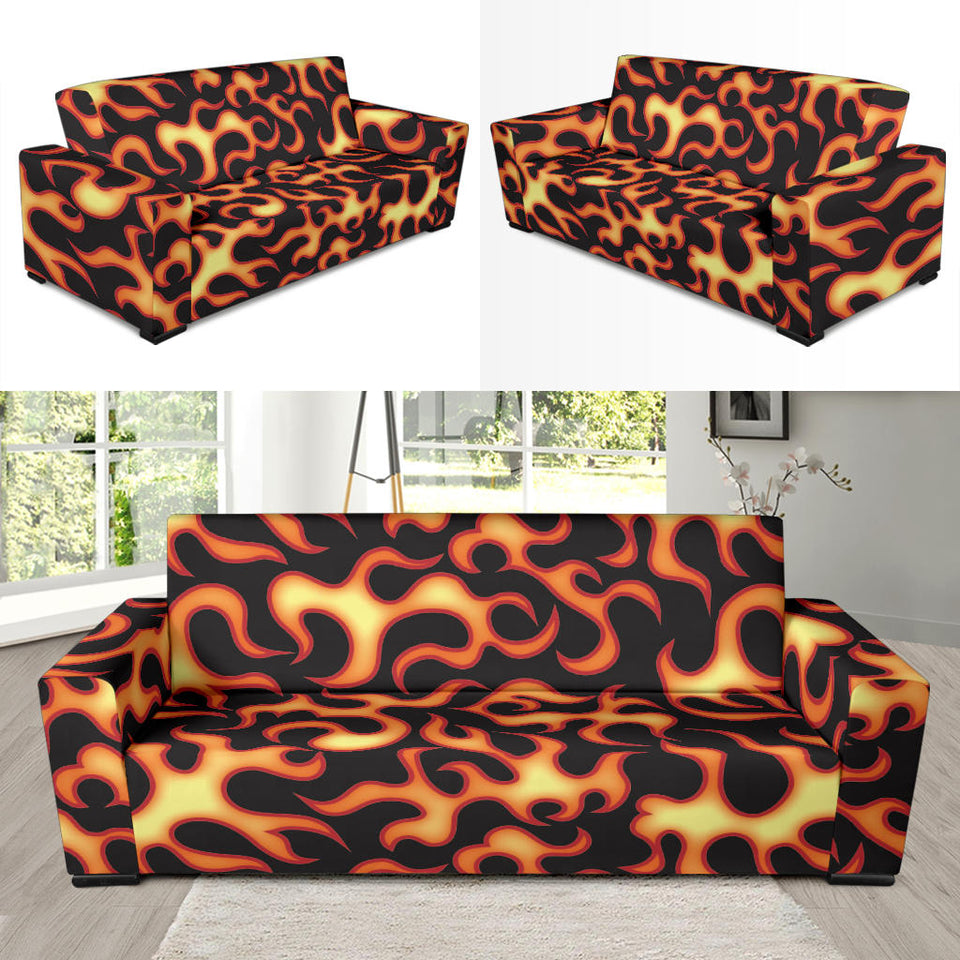 Fire Flame Dark Pattern Sofa Slipcover