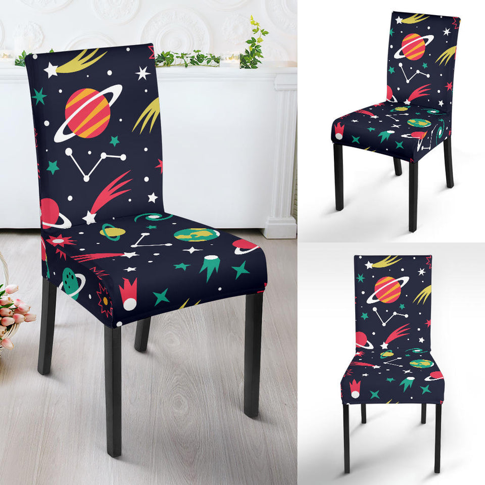 Colorful Space Pattern Planet Star Dining Chair Slipcover