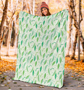 Green Peas Pattern Print Design 01 Premium Blanket