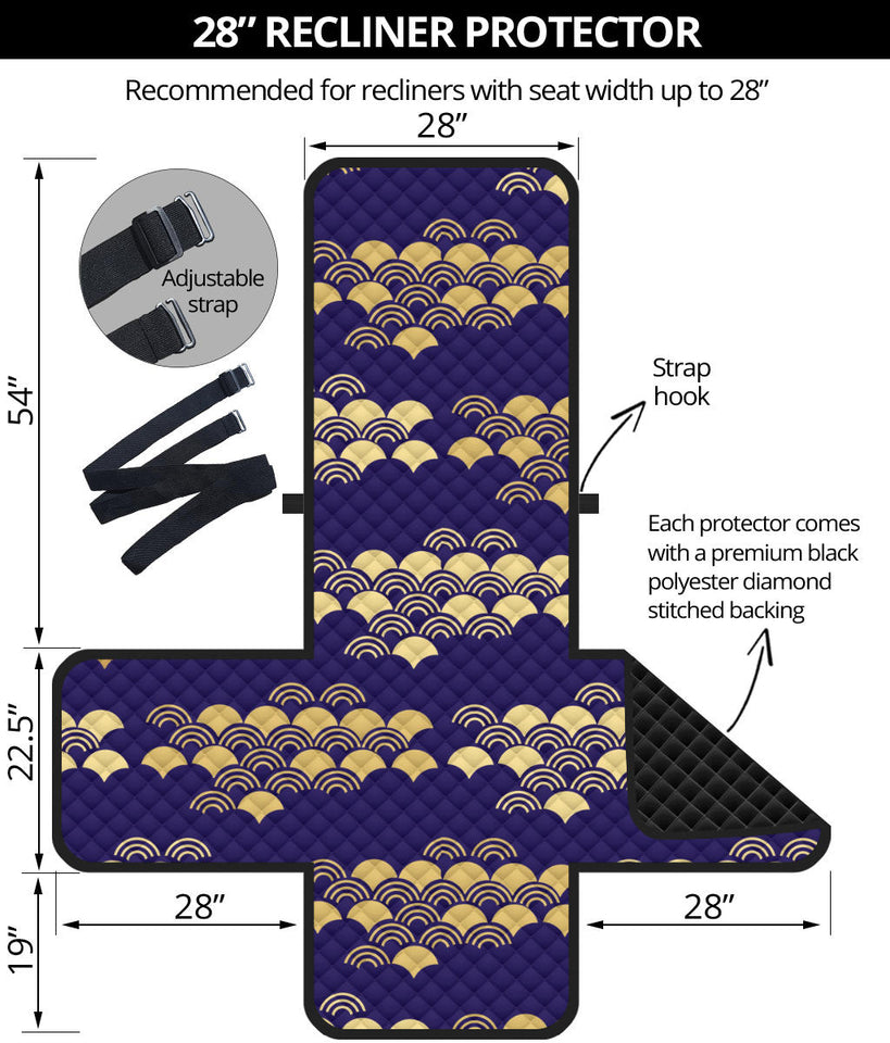 Beautiful japanese fan pattern Recliner Cover Protector