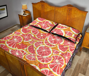 Tropical grapefruit pattern Quilt Bed Set