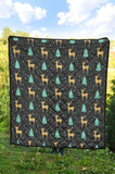 Deers Star Tree Pattern Premium Quilt