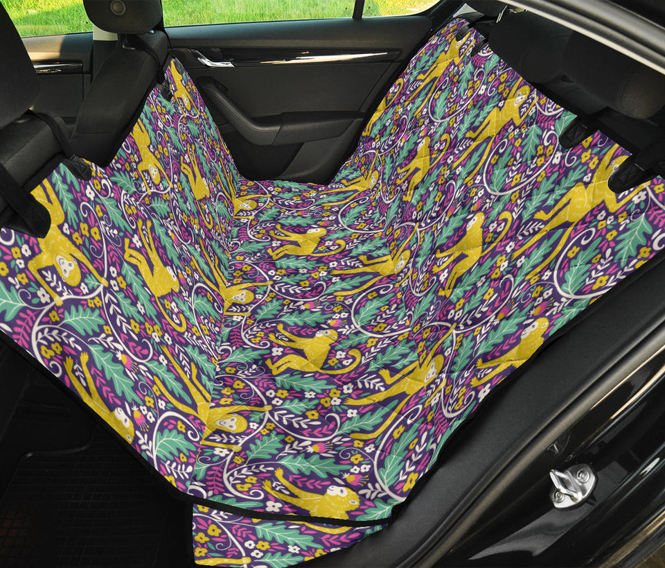 Cute Yellow Monkey Leaves Pattern Dog Car Seat Covers