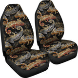 Chameleon Lizard Tropical Leaves Palm Tree Universal Fit Car Seat Covers