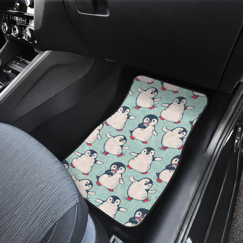 Cute Penguin Pattern Front And Back Car Mats