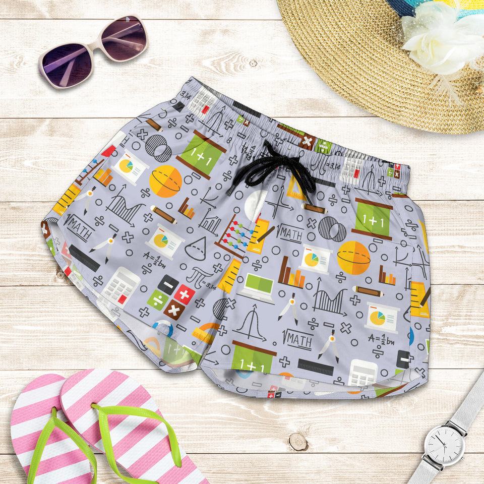 Math Pattern Print Design 04 Women Shorts