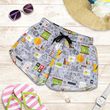 Math Pattern Print Design 04 Women Shorts