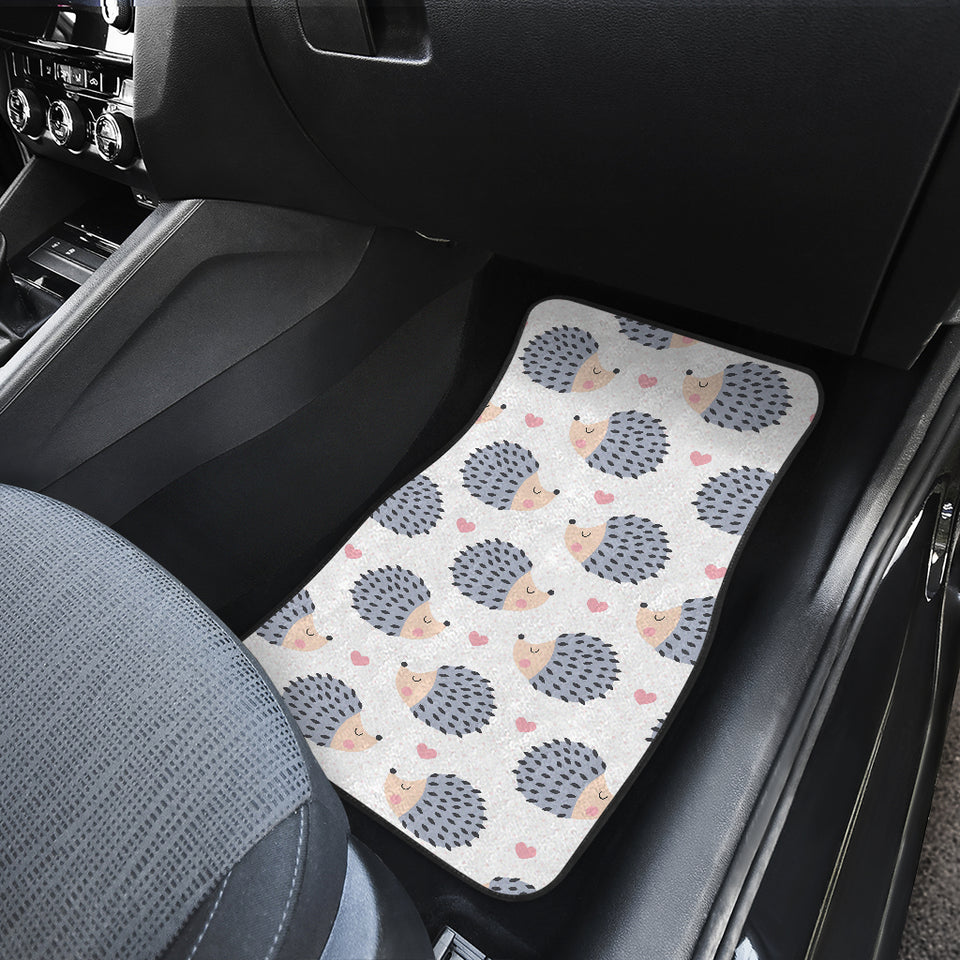 Hedgehog Pattern Print Design 04 Front and Back Car Mats