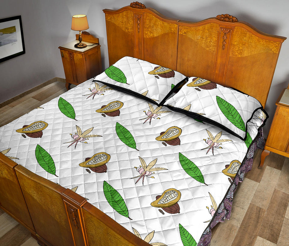 Color hand drawn cocoa pattern Quilt Bed Set