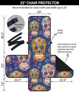 Sugar skull flower pattern Chair Cover Protector