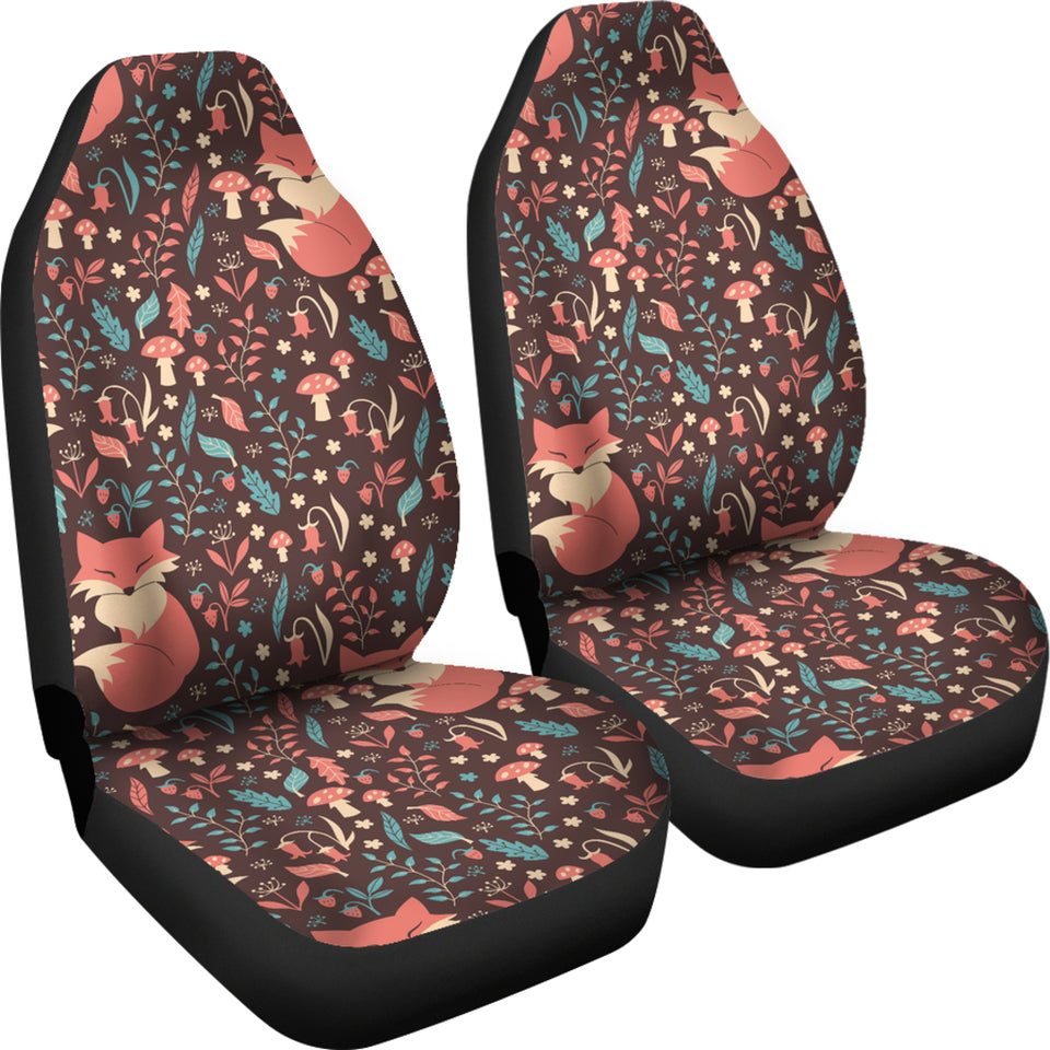 Fox Leaves Mushroom Pattern Universal Fit Car Seat Covers