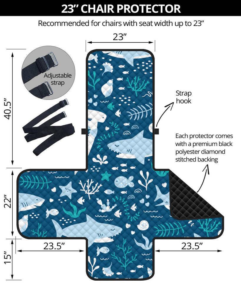 Cute shark pattern Chair Cover Protector