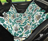 Cute Sloths Tropical Palm Leaves White Background Dog Car Seat Covers