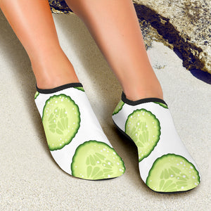 Cucumber Slices Pattern Aqua Shoes