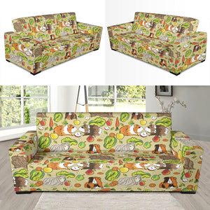 Guinea Pig Pattern Print Design 04 Sofa Slipcover