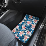 Hibiscus Pattern Print Design 02 Front and Back Car Mats