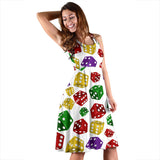 Dice Pattern Print Design 03 Sleeveless Midi Dress
