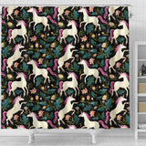 Unicorns Forest Background Shower Curtain Fulfilled In US