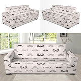 Mustache Beard Pattern Print Design 05 Sofa Slipcover
