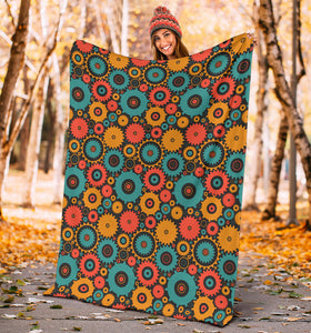 Gear Pattern Print Design 01 Premium Blanket