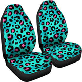 Green Leopard Skin Print Pattern Universal Fit Car Seat Covers