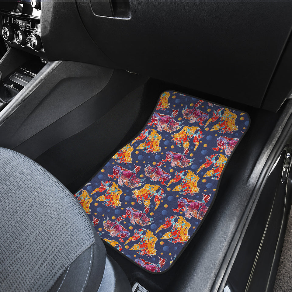 Goldfish Pattern Print Design 05 Front and Back Car Mats