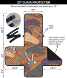 Bonsai bamboo stork japanese pattern brown theme Chair Cover Protector