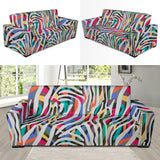 Colorful Zebra Skin Pattern Sofa Slipcover