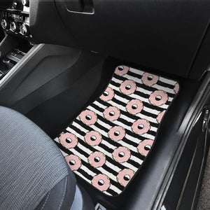 Donuts Pink Icing Striped Pattern Front Car Mats