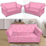 Sweet Candy Pink Background Loveseat Couch Slipcover