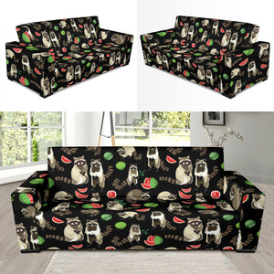 Raccoon Watermelon Pattern Sofa Slipcover