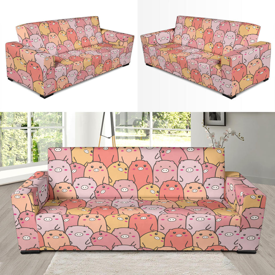 Pig Pattern Print Design 04  Sofa Slipcover