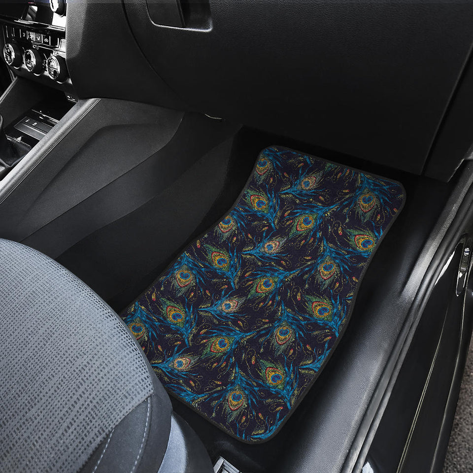 Beautiful Peacock Feather Pattern Front Car Mats