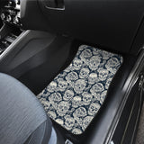 Sugar Skull Black White Pattern Front Car Mats