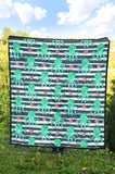 Cute Octopuses Heart Striped Background Premium Quilt