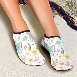 Colorful Unicorn Pattern Aqua Shoes