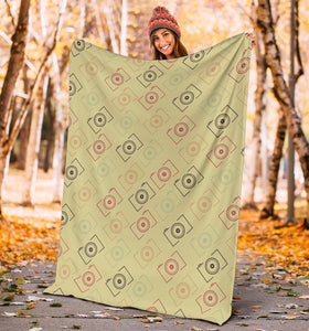 Camera Pattern Print Design 01 Premium Blanket