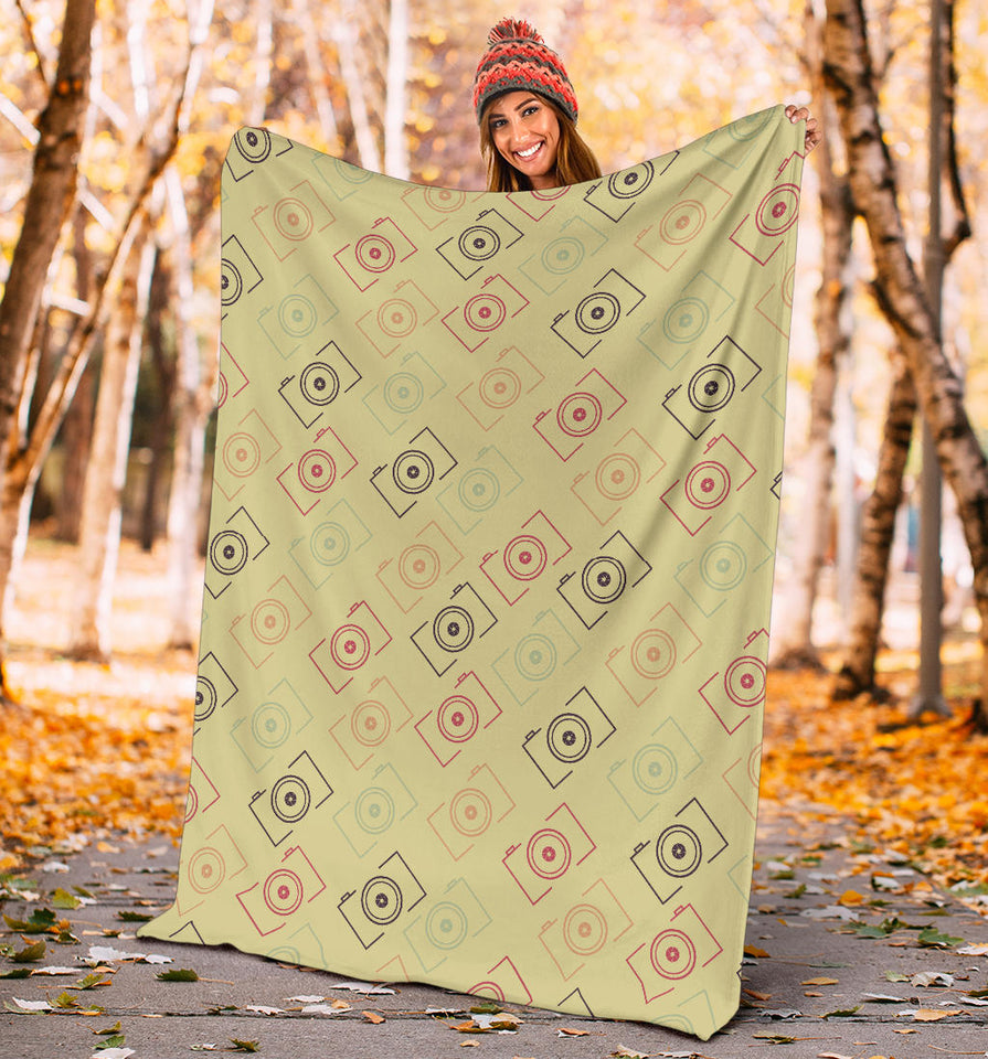 Camera Pattern Print Design 01 Premium Blanket