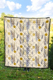 Lavender Modern Pattern Blackground Premium Quilt