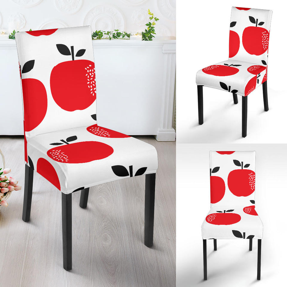 Red Apples White Background Dining Chair Slipcover