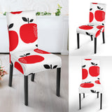 Red Apples White Background Dining Chair Slipcover