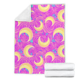 Moon Pink Rose Background Premium Blanket