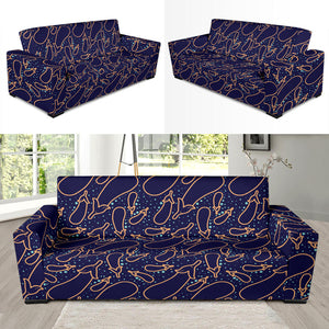 Eggplant Pattern Print Design 04 Sofa Slipcover