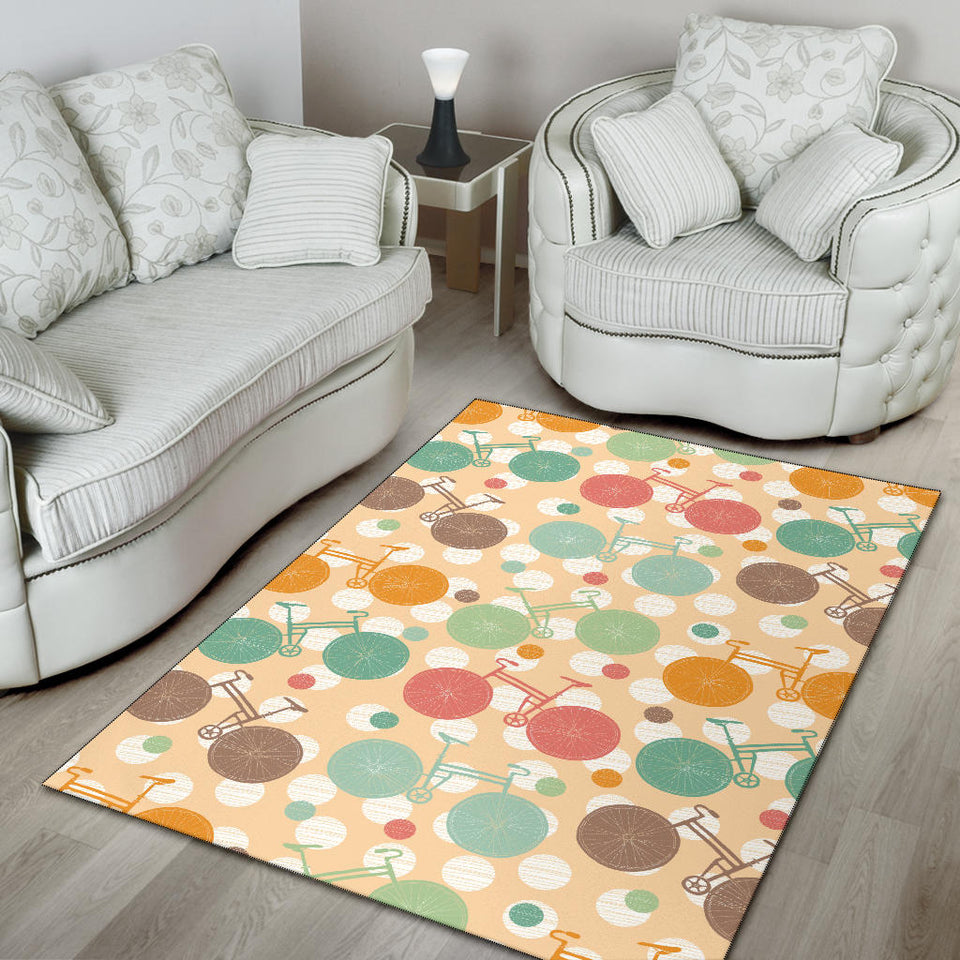 Bicycle Pattern Print Design 01 Area Rug