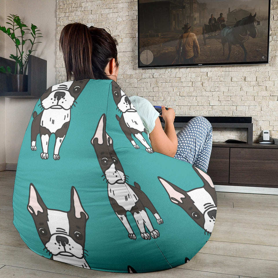 Hand Drawn Boston Terrier Dog Pattern Bean Bag Cover